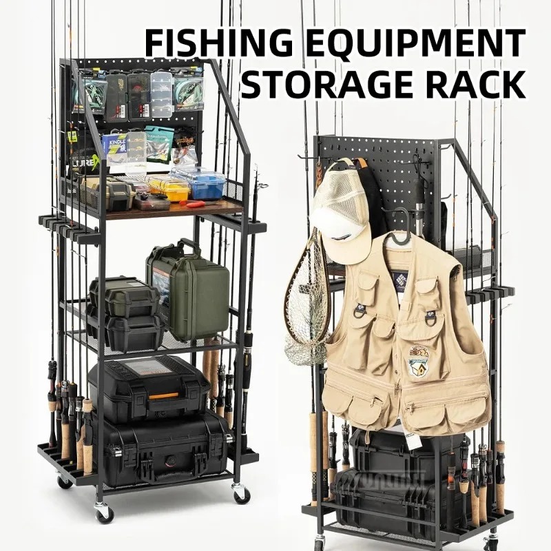 Fishing Quest - Estante para guardar equipos de pesca,
